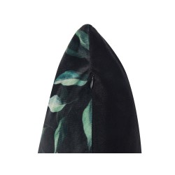 Zestaw 2 poduszek dekoracyjnych TOADFLAX Welur 45 x 45 cm Zielony Czarny Wzór roślinny