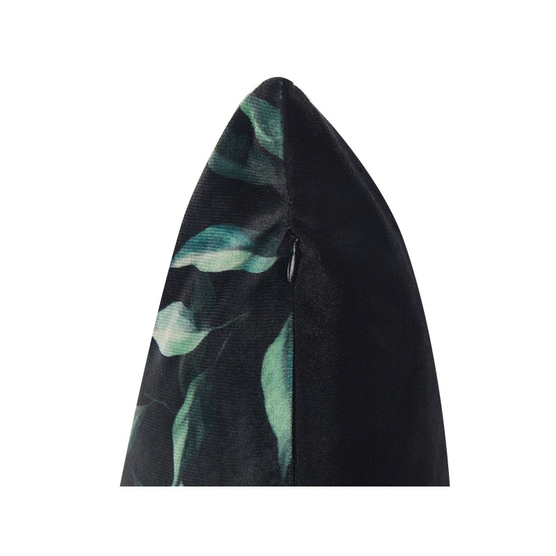 Zestaw 2 poduszek dekoracyjnych TOADFLAX Welur 45 x 45 cm Zielony Czarny Wzór roślinny