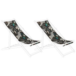 Zestaw 2 wymiennych tkanin do leżaków ogrodowych ANZIO/AVELLINO Czarny