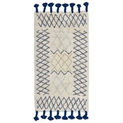 Dywan bawełniany 80 x 150 cm beżowo-niebieski ERZINCAN