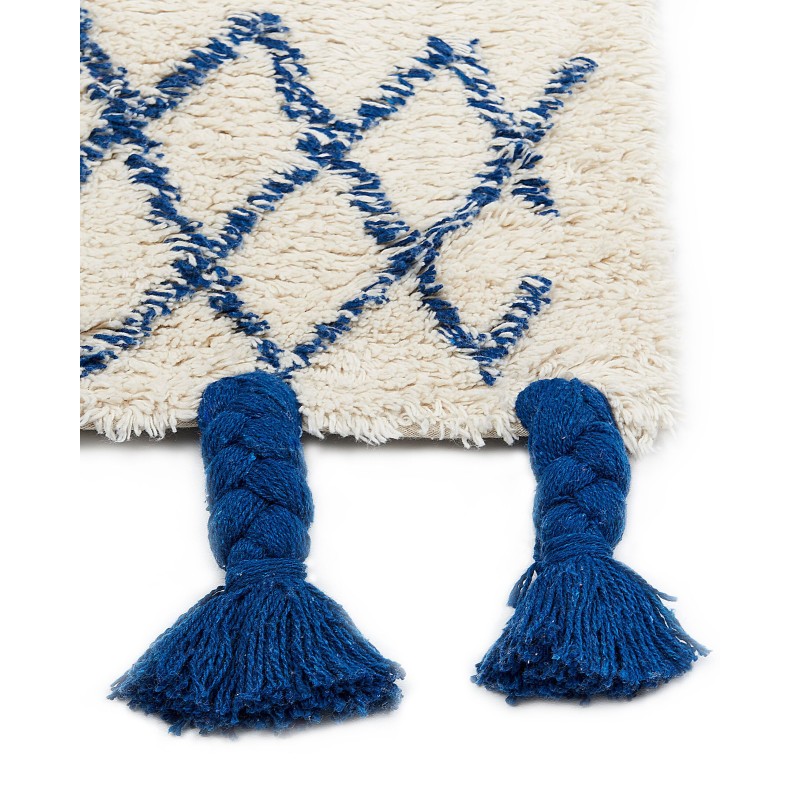 Dywan bawełniany 80 x 150 cm beżowo-niebieski ERZINCAN