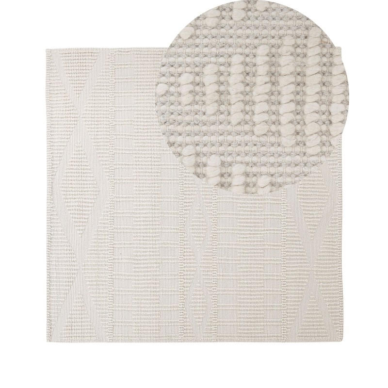 Dywan wełniany 200 x 200 cm beżowy LAPSEKI