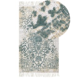 Dywan z wiskozy 80 x 150 cm beżowo-zielony BOYALI