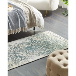 Dywan z wiskozy 80 x 150 cm beżowo-zielony BOYALI