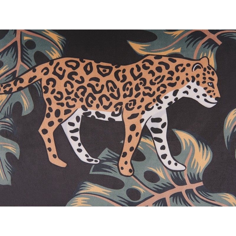 Zestaw 2 poduszek dekoracyjnych KUHI Welur 45 x 45 cm Czarny Wzór zwierzęcy