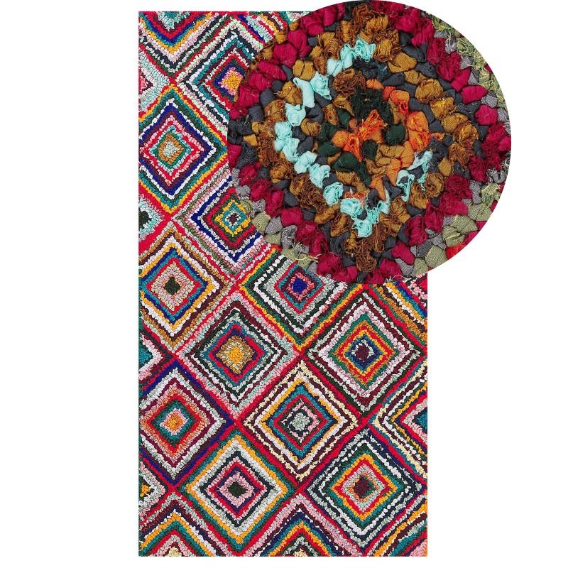 Dywan bawełniany 80 x 150 cm wielokolorowy KAISERI