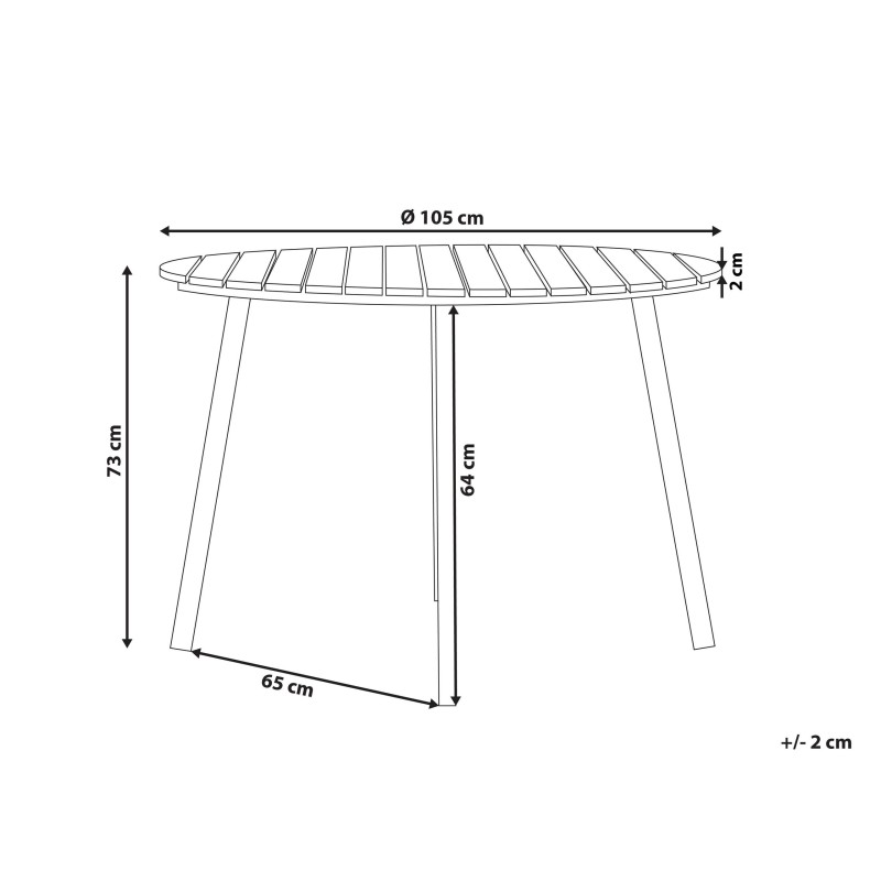 Stół ogrodowy CAVOLI 105 cm 105 cm Brązowy