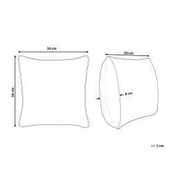 Zestaw 2 poduszek dekoracyjnych MINDALA Len 50 x 50 cm Złamana biel Z napisami