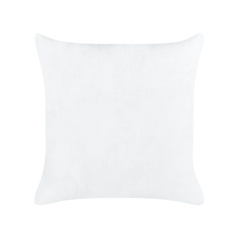 Zestaw 2 poduszek dekoracyjnych MINDALA Len 50 x 50 cm Złamana biel Z napisami