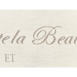 Zestaw 2 poduszek dekoracyjnych MINDALA Len 50 x 50 cm Złamana biel Z napisami