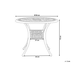 Stolik bistro ANCONA 90 cm 90 cm Metal Czarny