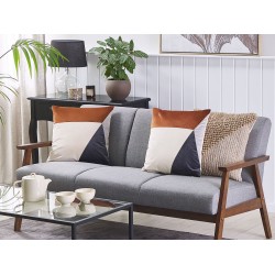 Zestaw 2 poduszek dekoracyjnych CAMPSIS Welur 45 x 45 cm Kolorowy Wzór geometryczny