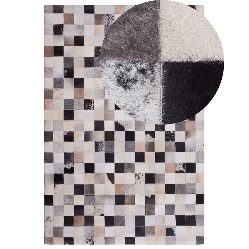 Dywan patchwork skórzany 160 x 230 cm wielokolorowy RIZE