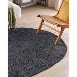 Dywan owalny jutowy 160 x 230 cm czarny DEMIRCI