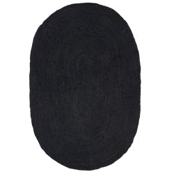 Dywan owalny jutowy 160 x 230 cm czarny DEMIRCI