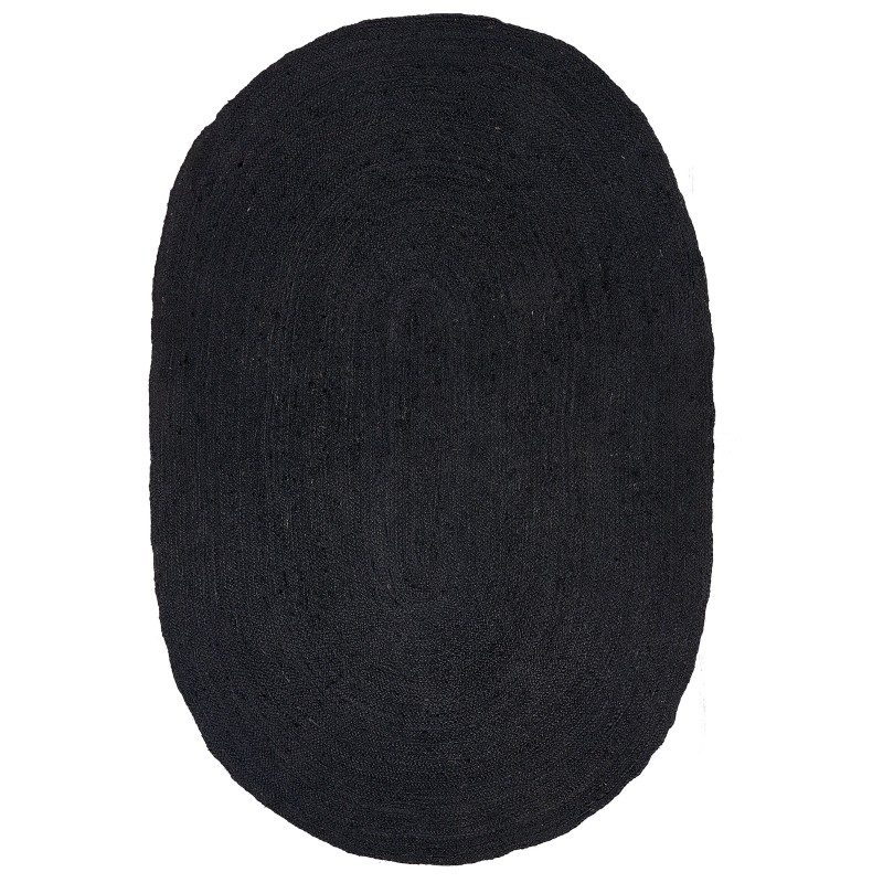 Dywan owalny jutowy 160 x 230 cm czarny DEMIRCI
