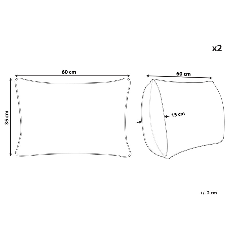 Zestaw 2 poduszek dekoracyjnych CRODYLINE Welur 35 x 60 cm Brązowy W paski
