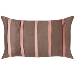 Zestaw 2 poduszek dekoracyjnych CRODYLINE Welur 35 x 60 cm Brązowy W paski