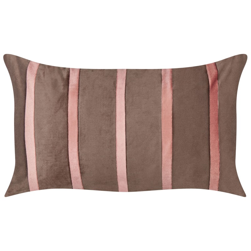 Zestaw 2 poduszek dekoracyjnych CRODYLINE Welur 35 x 60 cm Brązowy W paski