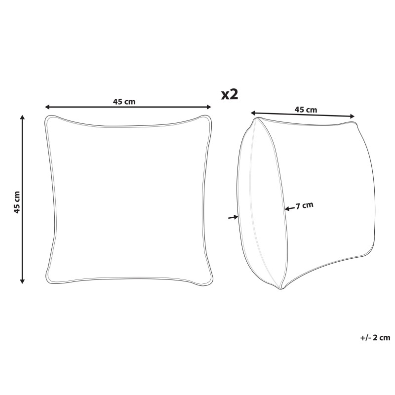 Zestaw 2 poduszek dekoracyjnych AECHMEA Bawełna 45 x 45 cm Szary Wzór świąteczny