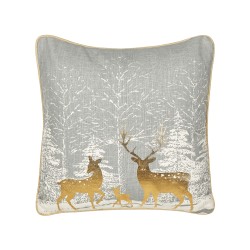 Zestaw 2 poduszek dekoracyjnych AECHMEA Bawełna 45 x 45 cm Szary Wzór świąteczny