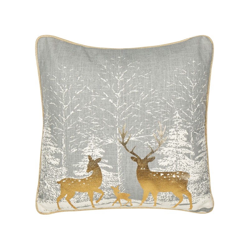 Zestaw 2 poduszek dekoracyjnych AECHMEA Bawełna 45 x 45 cm Szary Wzór świąteczny