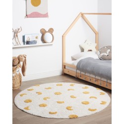 Dywan okrągły bawełniany ø 140 cm jasnobeżowy LOTI