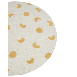 Dywan okrągły bawełniany ø 140 cm jasnobeżowy LOTI