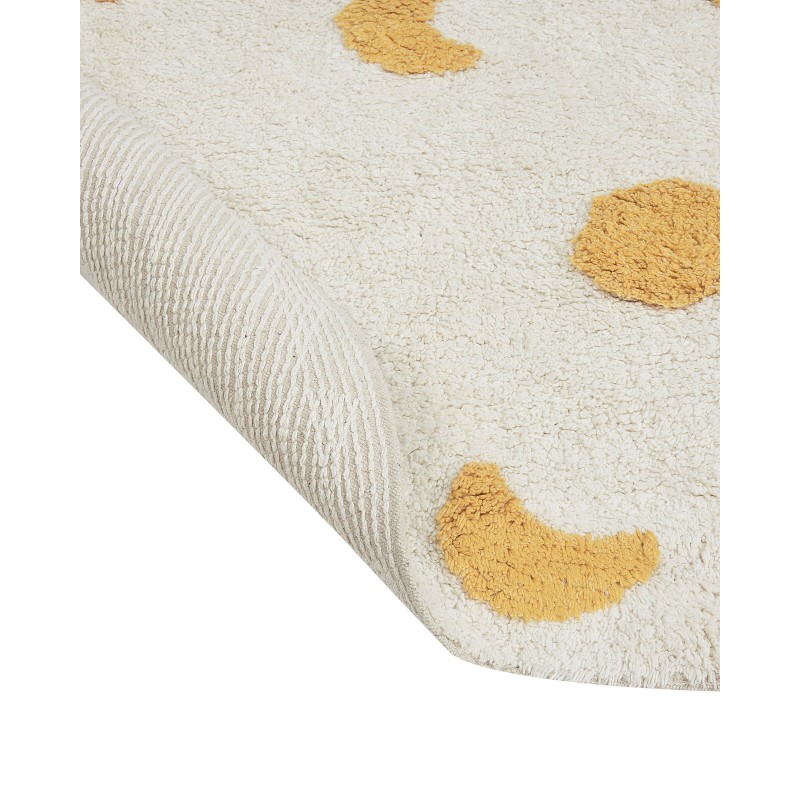 Dywan okrągły bawełniany ø 140 cm jasnobeżowy LOTI