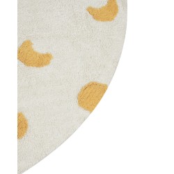 Dywan okrągły bawełniany ø 140 cm jasnobeżowy LOTI