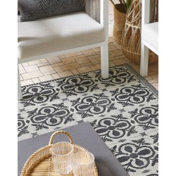 Dywan zewnętrzny 120 x 180 cm czarno-biały NELLUR