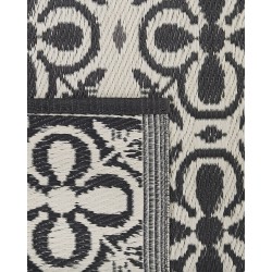 Dywan zewnętrzny 120 x 180 cm czarno-biały NELLUR