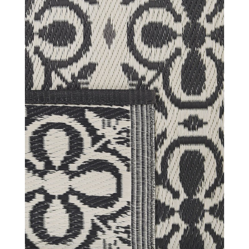 Dywan zewnętrzny 120 x 180 cm czarno-biały NELLUR