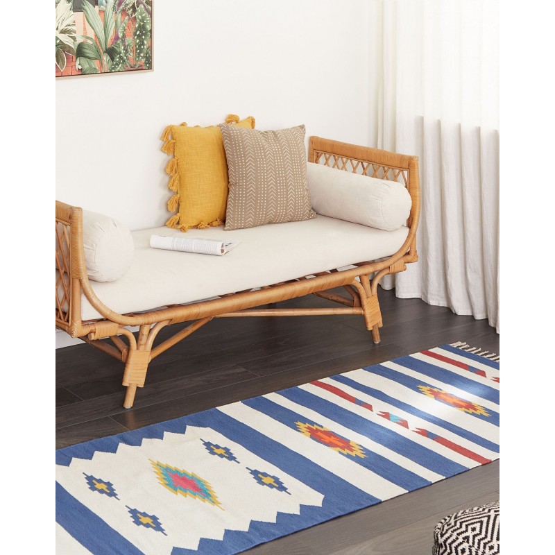 Dywan bawełniany kilim 80 x 300 cm wielokolorowy VARSER