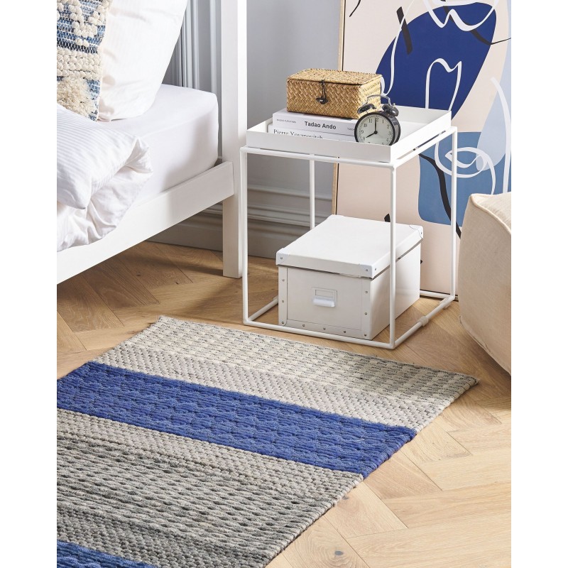 Dywan wełniany 80 x 150 cm niebiesko-szary AKKAYA