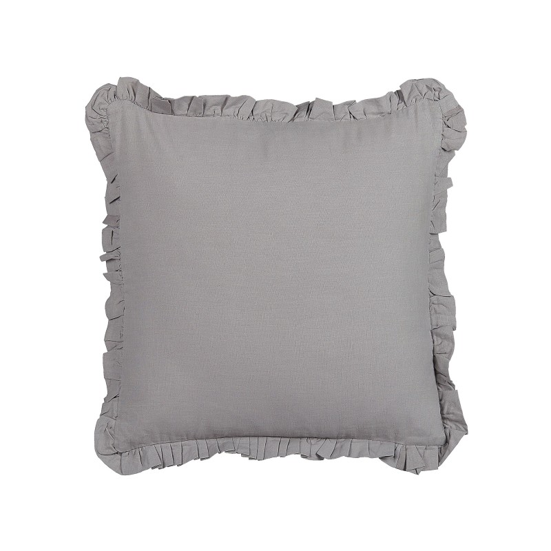 Zestaw 2 poduszek dekoracyjnych GLABRA Len 45 x 45 cm Szary Jednolity