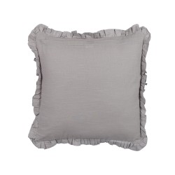 Zestaw 2 poduszek dekoracyjnych GLABRA Len 45 x 45 cm Szary Jednolity