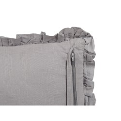 Zestaw 2 poduszek dekoracyjnych GLABRA Len 45 x 45 cm Szary Jednolity