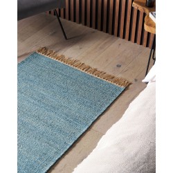Dywan z juty 80 x 150 cm niebieski LUNIA