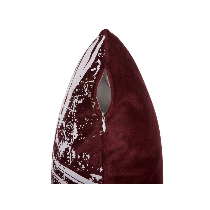 Zestaw 2 poduszek dekoracyjnych CALLA Welur 45 x 45 cm Czerwony Wzór roślinny