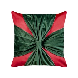 Zestaw 2 poduszek dekoracyjnych MARSHMALLOW Welur 45 x 45 cm Czerwony Wzór świąteczny