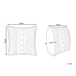 Poduszka dekoracyjna KONNI Bawełna 45 x 45 cm Szary Wzór zygzak