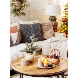 Poduszka dekoracyjna KONNI Bawełna 45 x 45 cm Szary Wzór zygzak