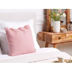 Poduszka dekoracyjna AALITA Bawełna 45 x 45 cm Czerwony W paski