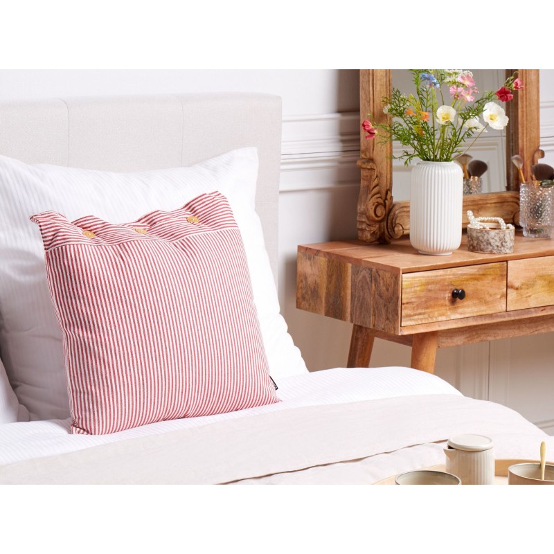 Poduszka dekoracyjna AALITA Bawełna 45 x 45 cm Czerwony W paski