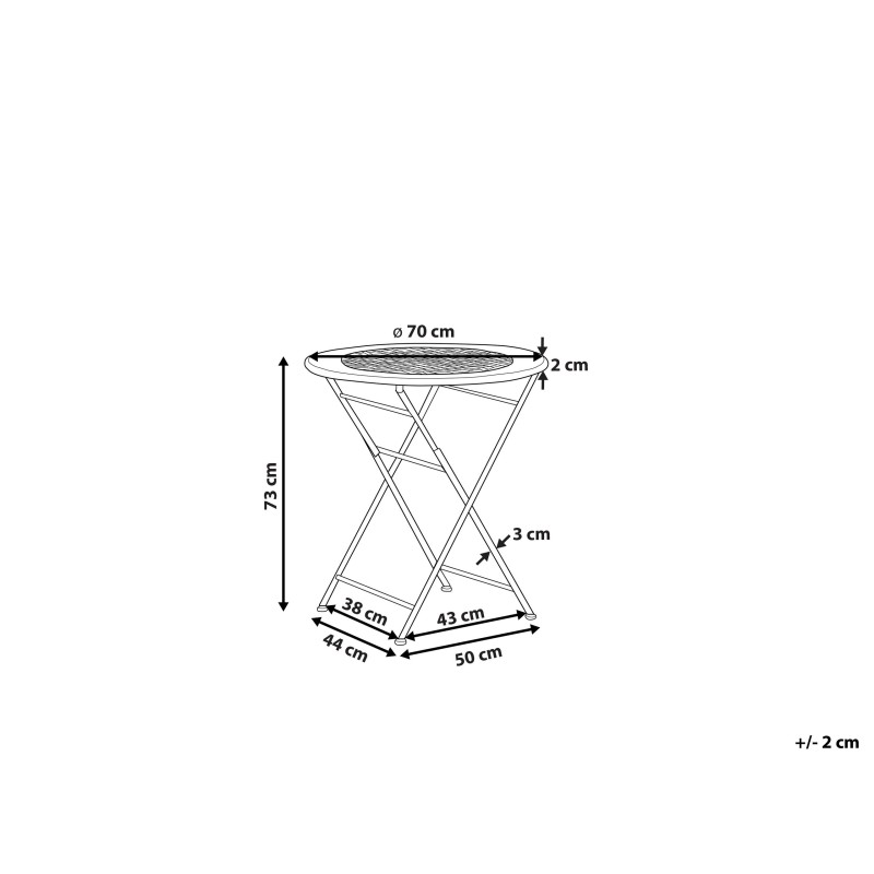 Stolik bistro BIVIO 70 cm 70 cm Metal Jasnozielony