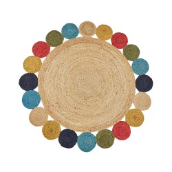 Dywan okrągły z juty ⌀ 140 cm wielokolorowy VOSTAN