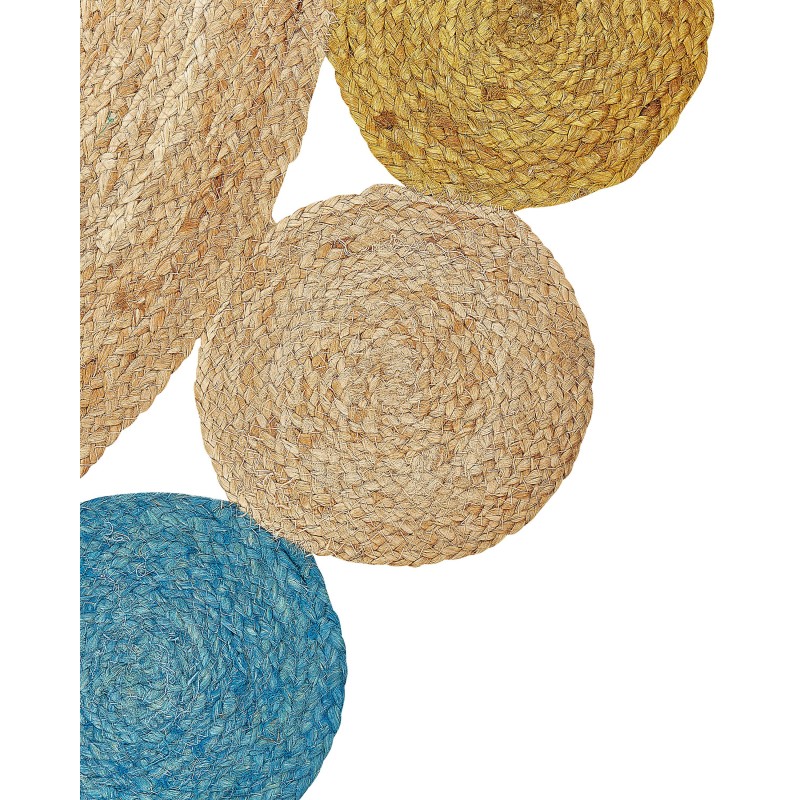 Dywan okrągły z juty ⌀ 140 cm wielokolorowy VOSTAN