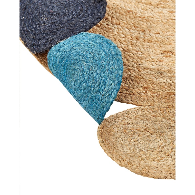 Dywan okrągły z juty ⌀ 140 cm wielokolorowy VOSTAN