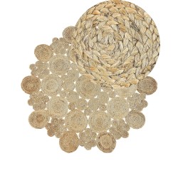 Dywan okrągły z juty ⌀ 135 cm beżowy GERDEK